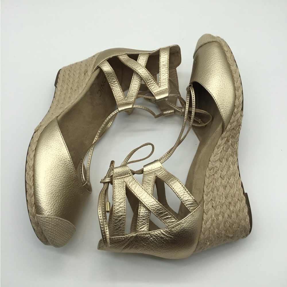 Vionic Metallic Gold Wedge Sandals